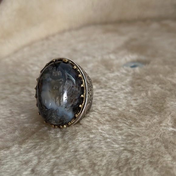 925 silver ring with unique stone from the Middle East - Picture 8 of 8